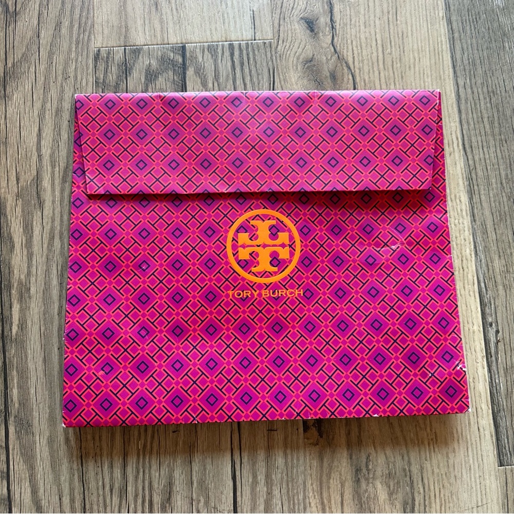 Tory Burch Geometric Pink and Orange Clutch